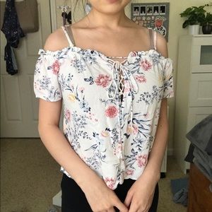 Kendall & Kylie Floral Off The Shoulder Top